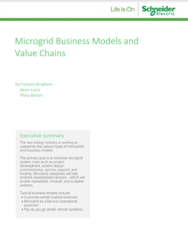 Microgrid Business Models and Value Chains