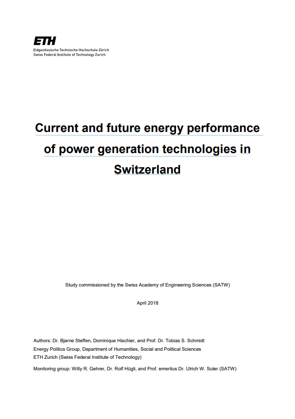 Current and future energy performance of power generation technologies in Switzerland